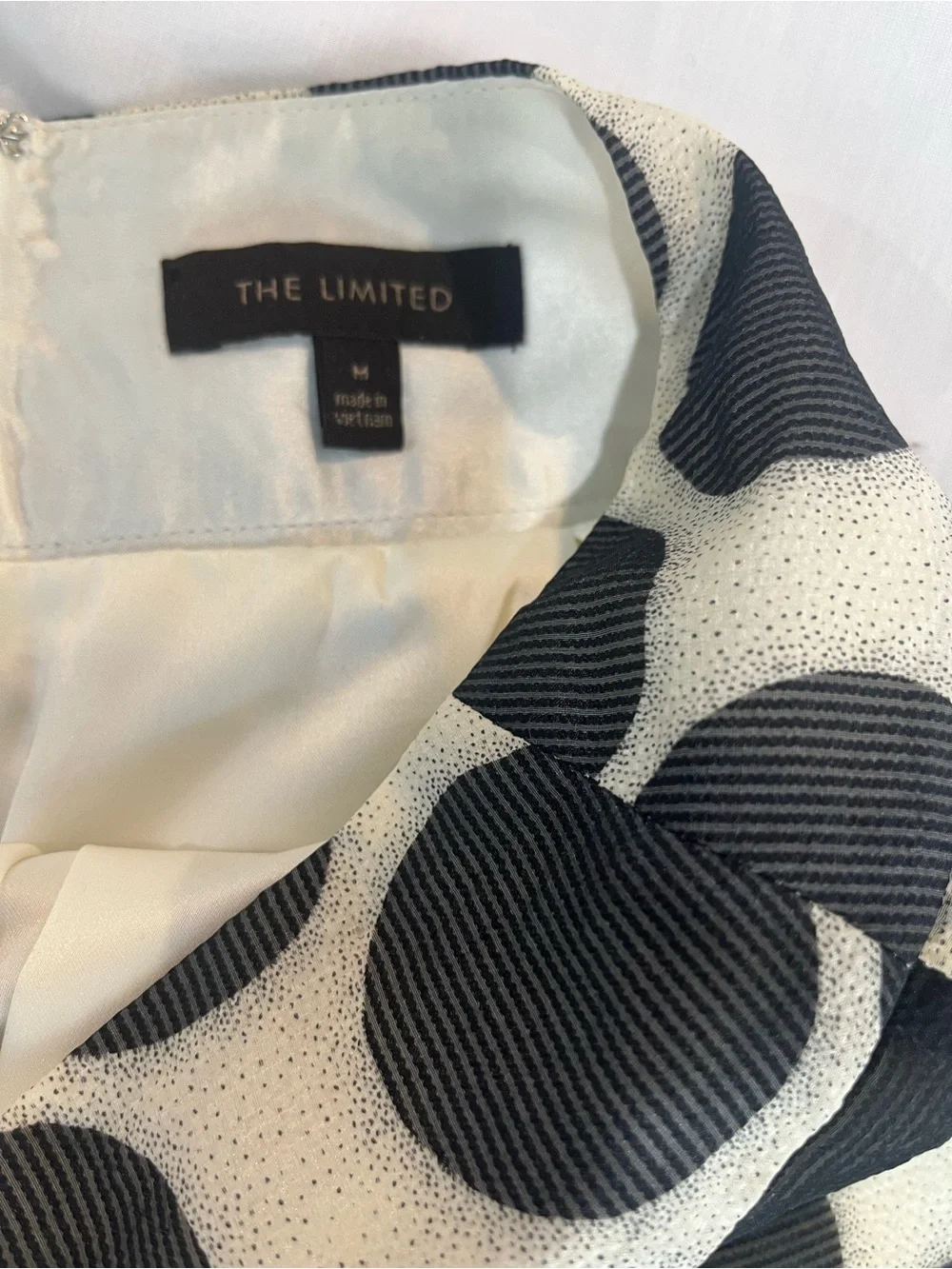 The Limited Black Polka Dot Skater Skirt on Cream